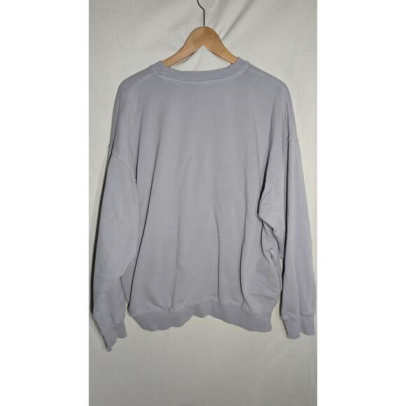 John Galt Womens Oversized New York Crewneck Sweatshirt One Size Blue Pockets - Picture 4 of 6